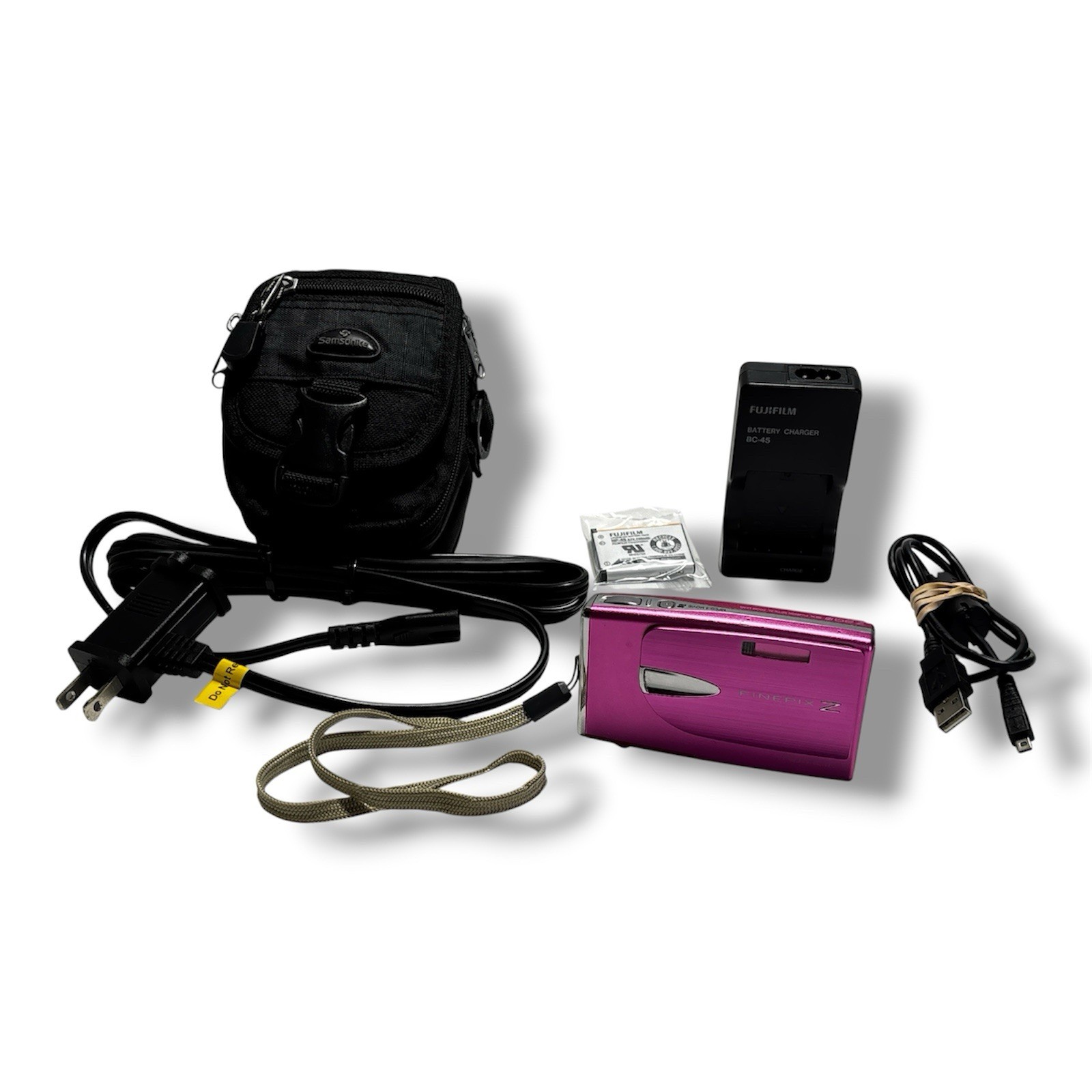 Fujifilm Digital Camera FinePix Z20fd 10.0MP Pink Tested Works w extras Bundle