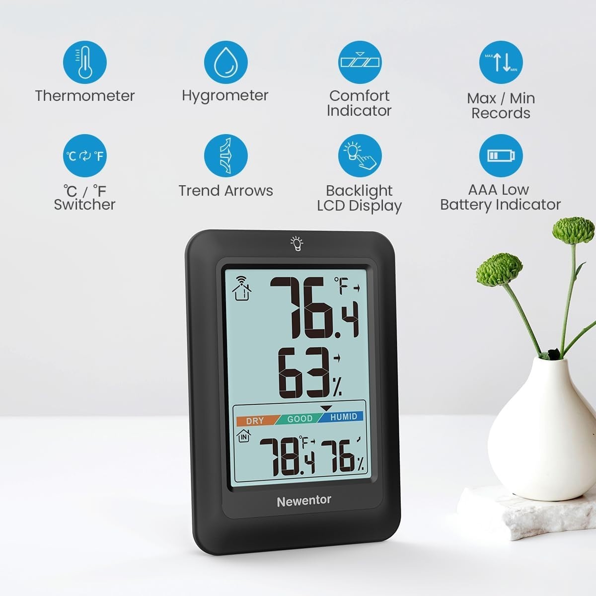Indoor Outdoor Thermometer Wireless, Weather Stations Wireless Indoor Outdoor...