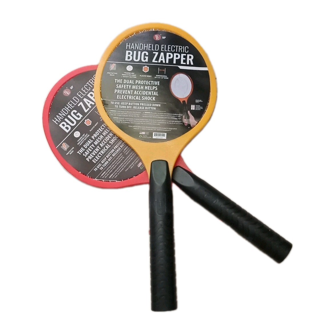 2x Electric Bug Zapper Handheld Fly Swatter Mosquito Killer Insect Racket Two Pc