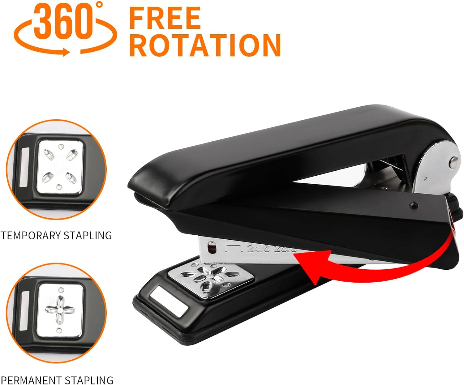 Swivel Stapler 12-Sheet Capacity Specialized for Booklet Stapling, Office, Desk
