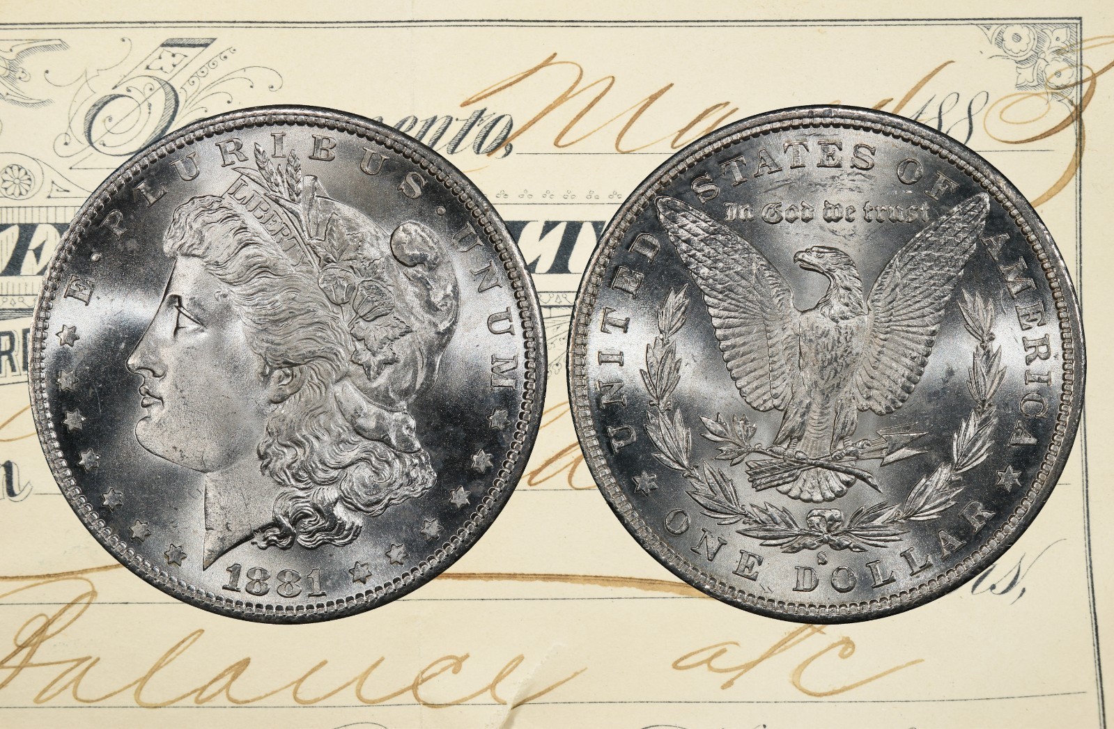 1881 S ~ CHOICE to GEM BU MS MORGAN SILVER DOLLAR ~ FROM ORIGINAL BANK BAG ~ LOT
