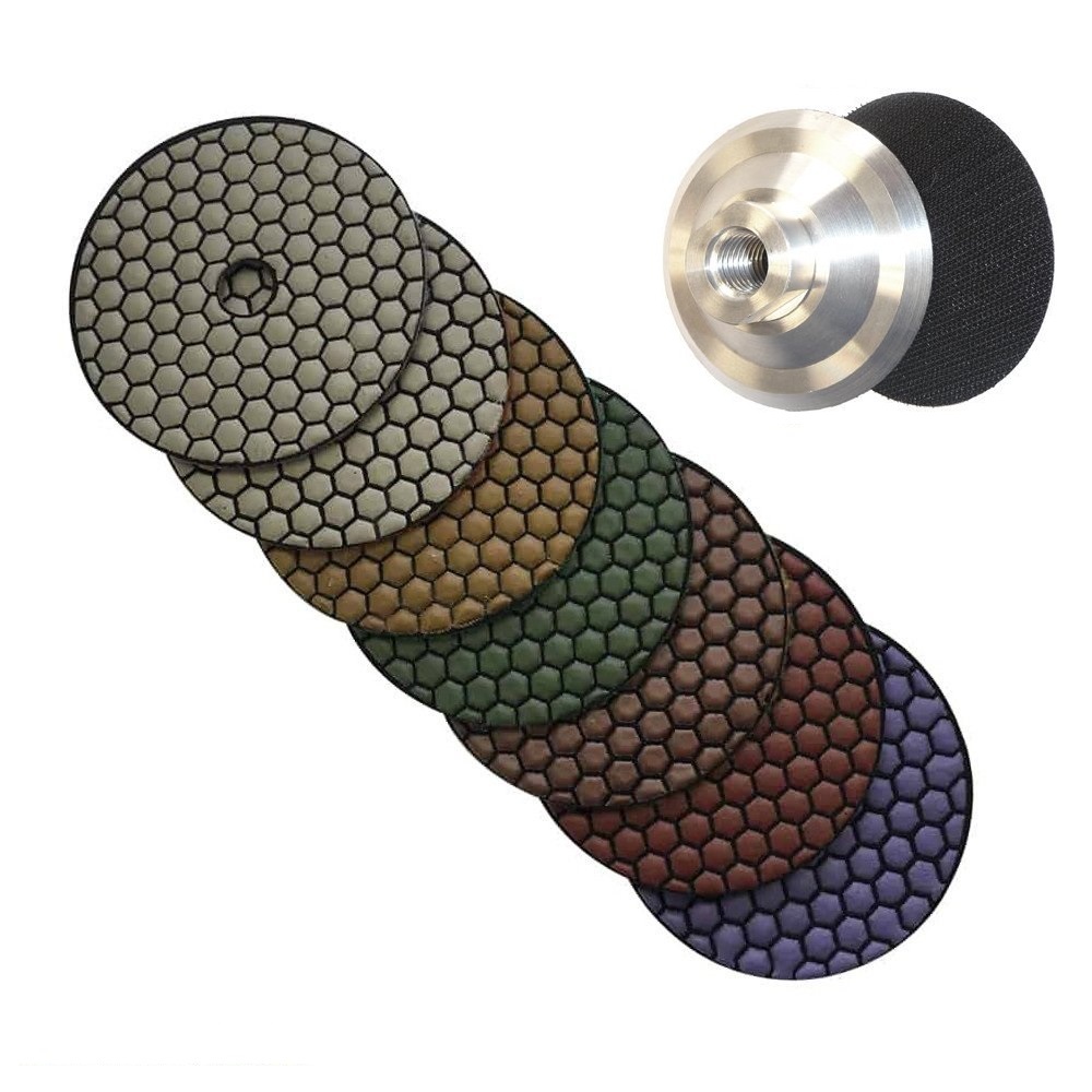 6" Diamond Dry Polishing Pad 7+aluminum backing granite stone marble tile polish