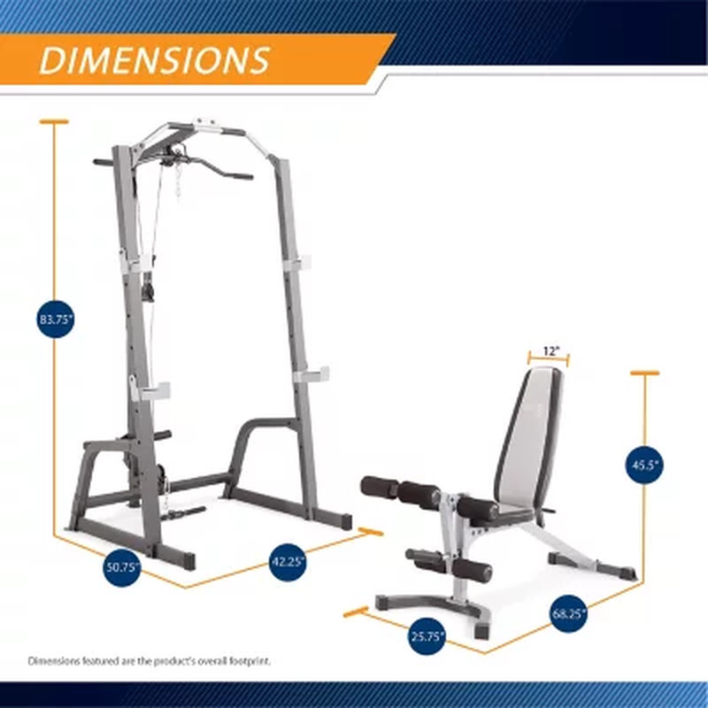 Deluxe Cage System with Weight Lifting Bench