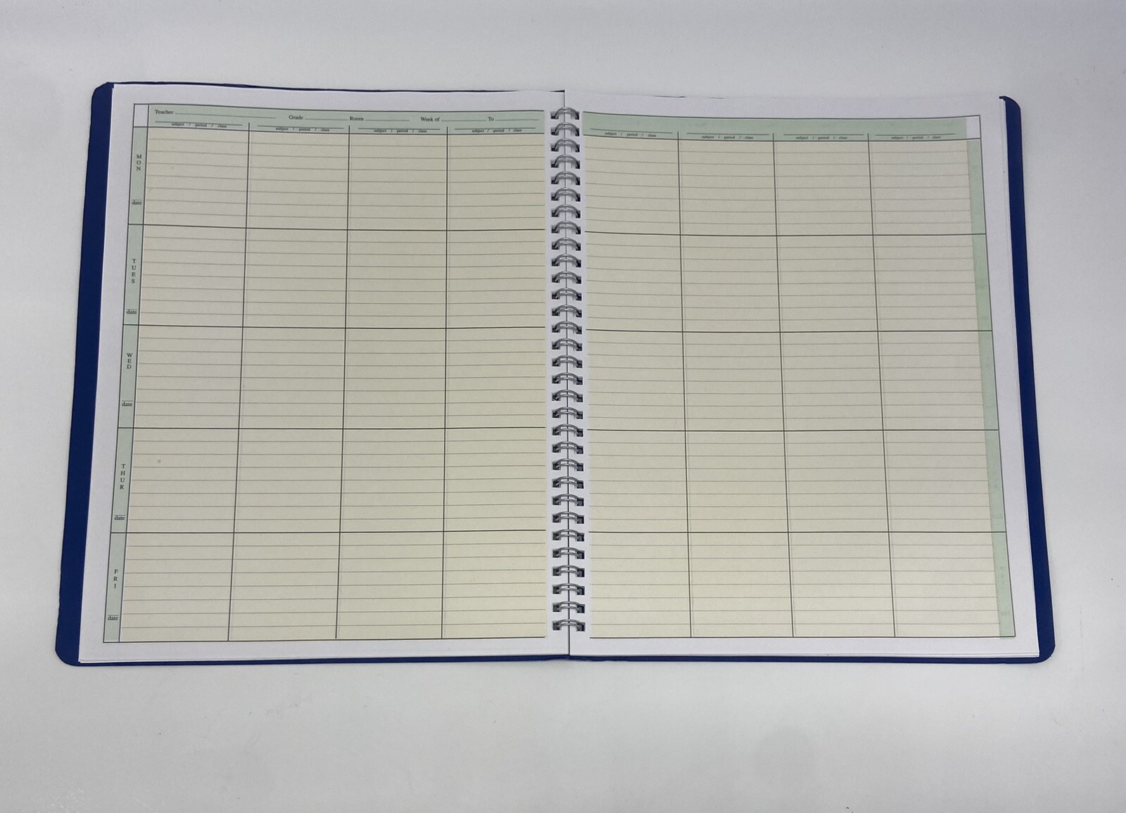 8 Period Teacher Lesson Plan; Days Vertically Down The Side (W208) - OPEN BOX