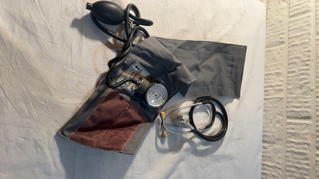 Vintage Marshall Sphygmomanometer and Stethoscope Set