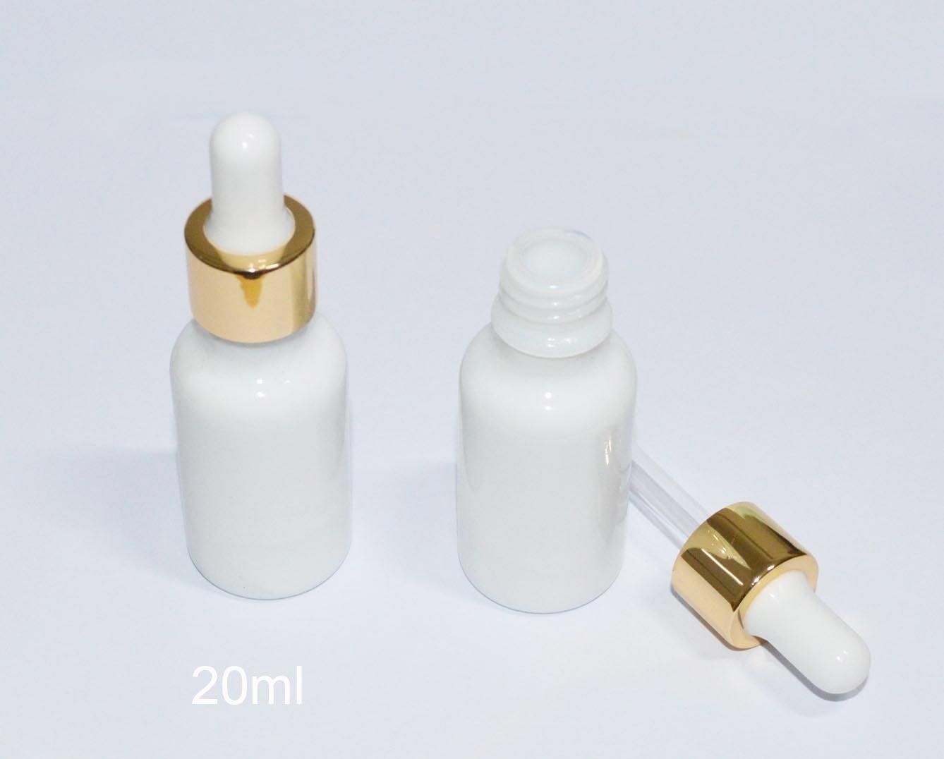 20ml 6pcs White Creamic Light-proof Glass Dropper Bottle To Store Essential Oil