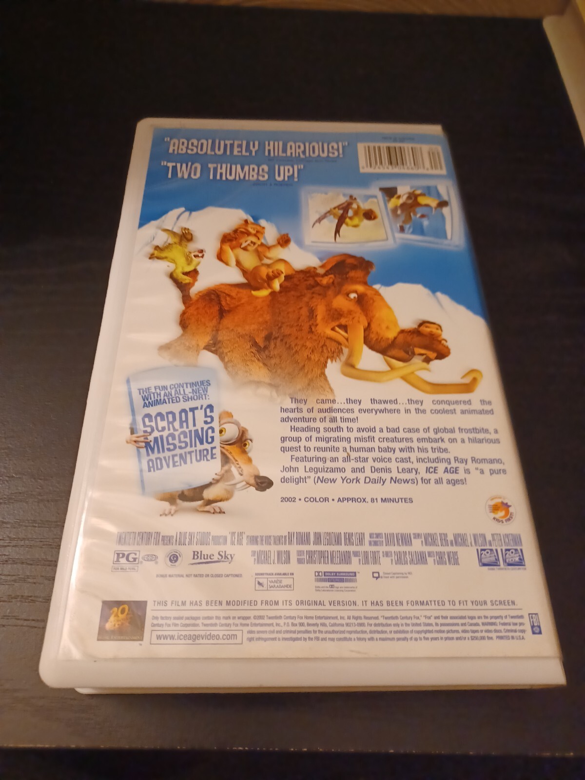 Ice Age (VHS, 2002, Includes Bonus Short "Scrats Missing Adventure") 11/22