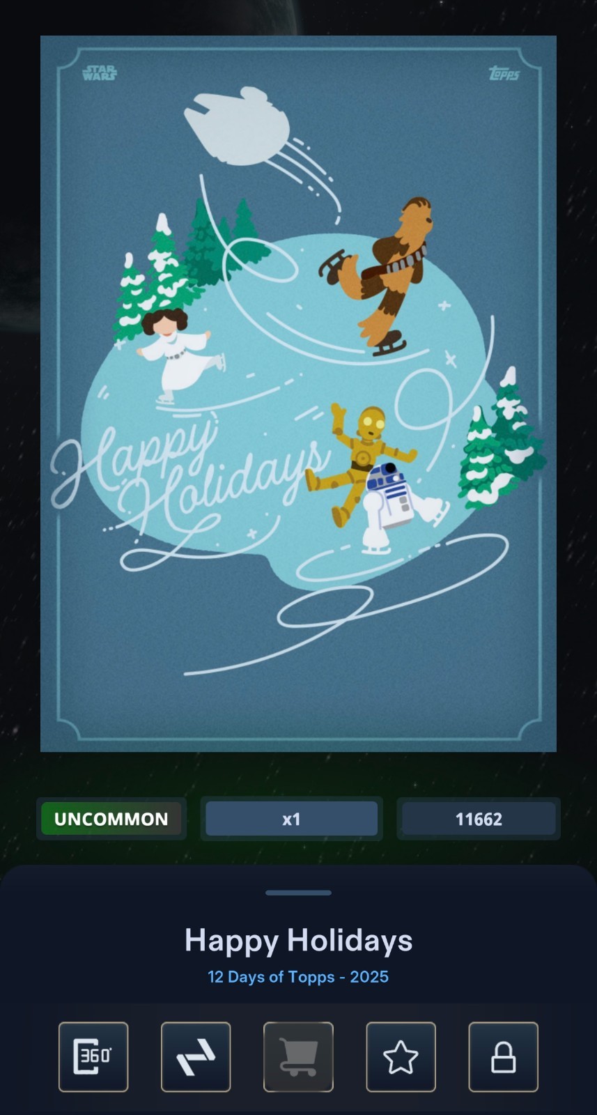 12 DAYS OF TOPPS DAY 10 HAPPY HOLIDAYS UNCOMMON 2026 STAR WARS CARD TRADER