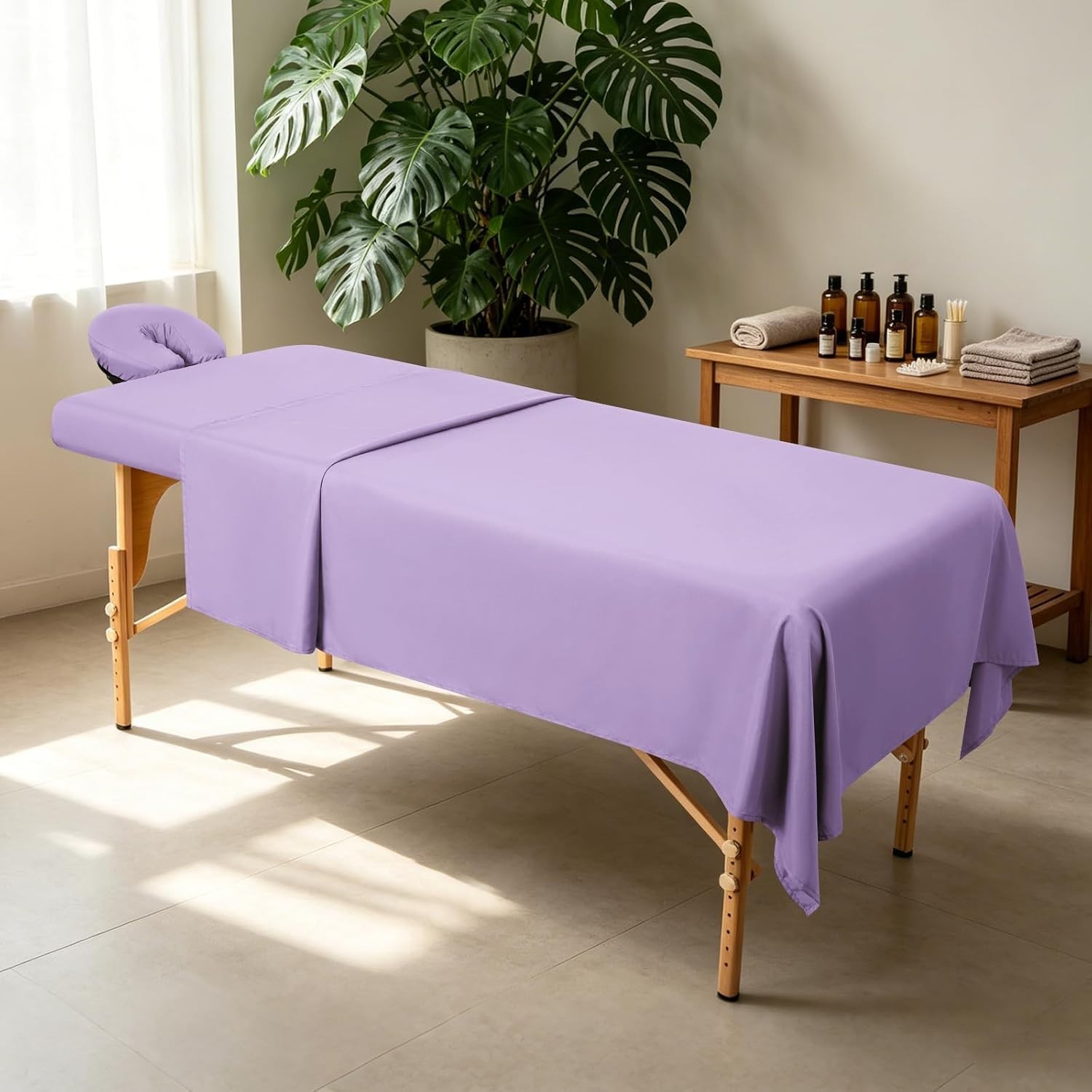 3-Piece Professional Massage Table Sheets Set - Soft Microfiber, Lavender