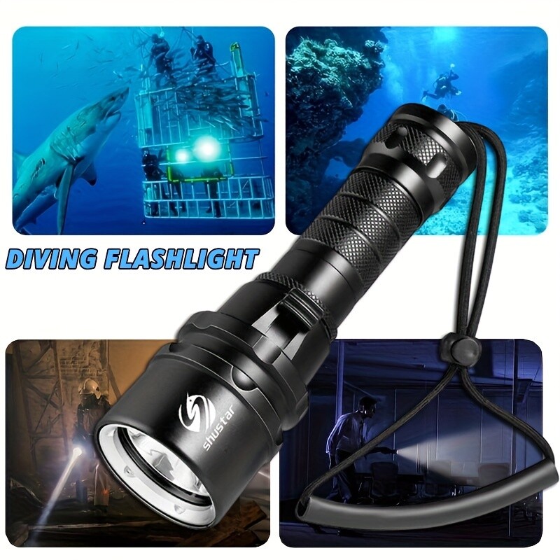 200000LM LED Diving Flashlight Torch 200M Underwater Scuba Lantern Light US