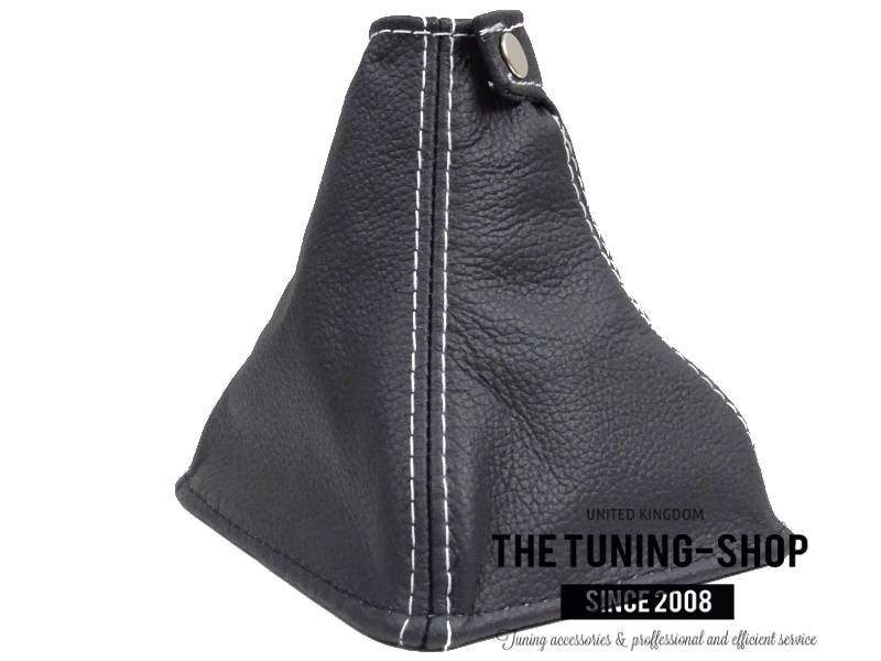 FOR LEXUS IS 2005-2013 MANUAL BLACK LEATHER SHIFT BOOT WITH WHITE STITCHING