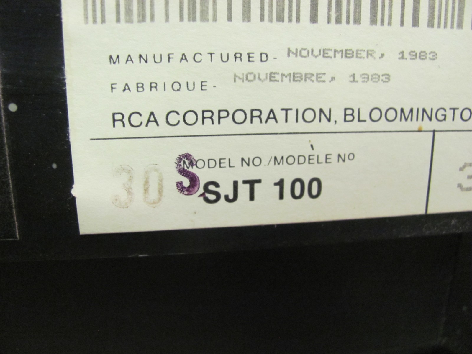 Vintage RCA Selectavision VideoDisc Player Model SJT 100