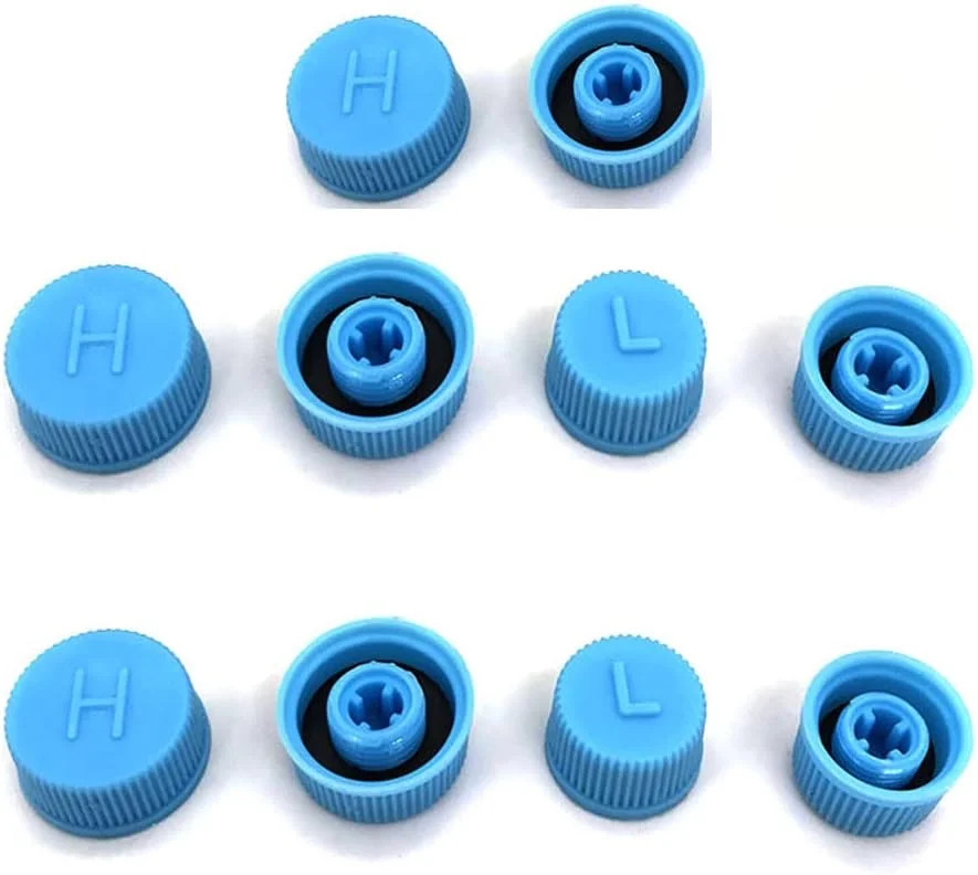 10 Pack Car A/C Valve Caps Replacement Leak-proof R134A Valve Core Screw Caps Hi