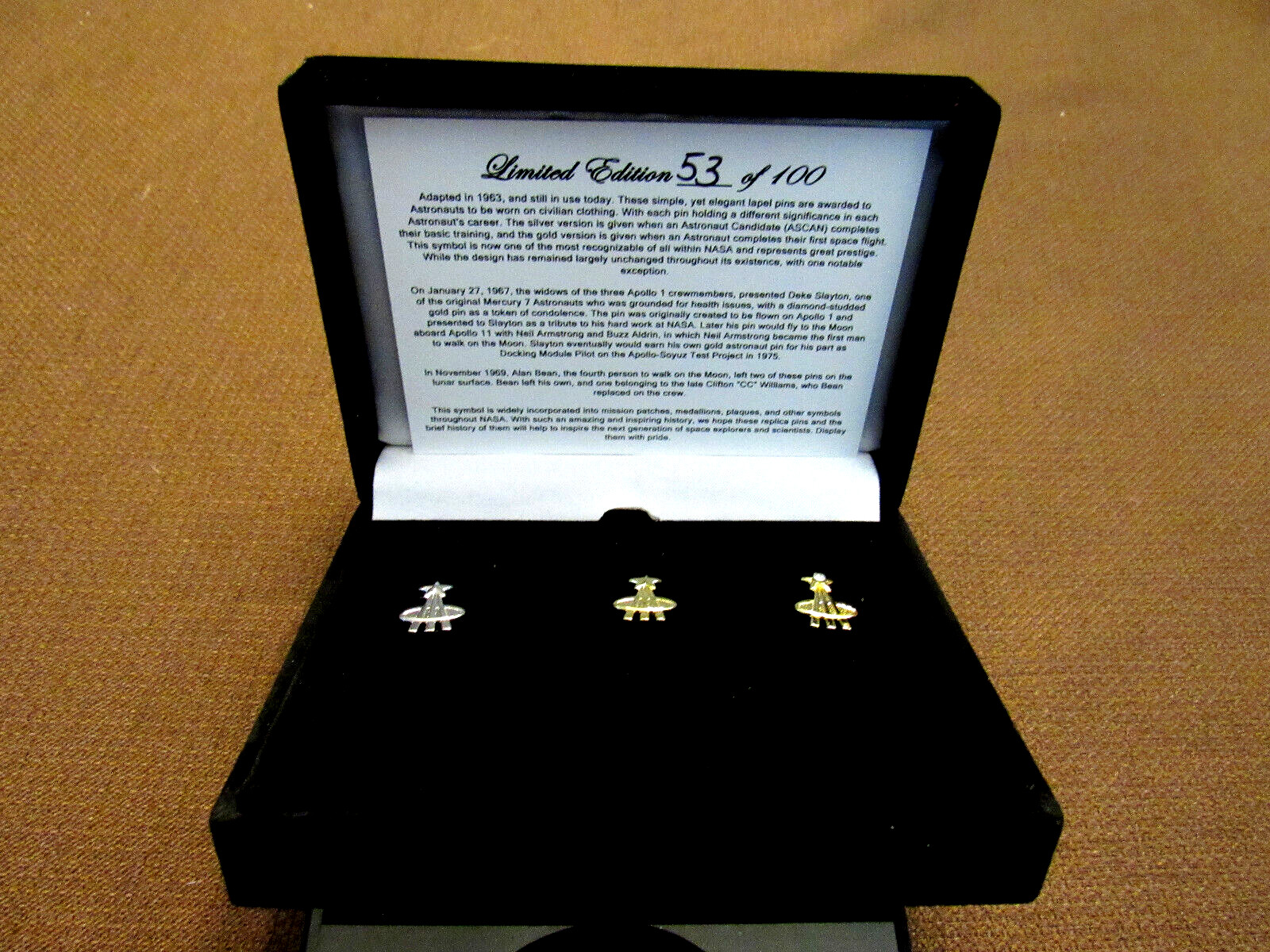 ASTRONAUT LIMITED EDITION PIN SET NASA APOLLO ARTEMIS BEAUTY # 53 LAST FEW LEFT