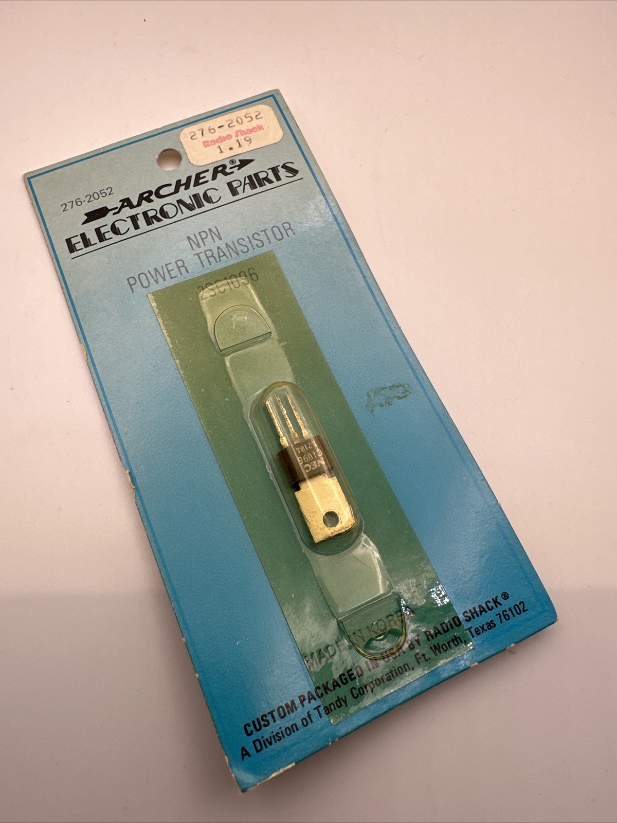 Vintage Archer 276-2052 NPN Power Transistor 2SC1096 (NOS) Radio Shack