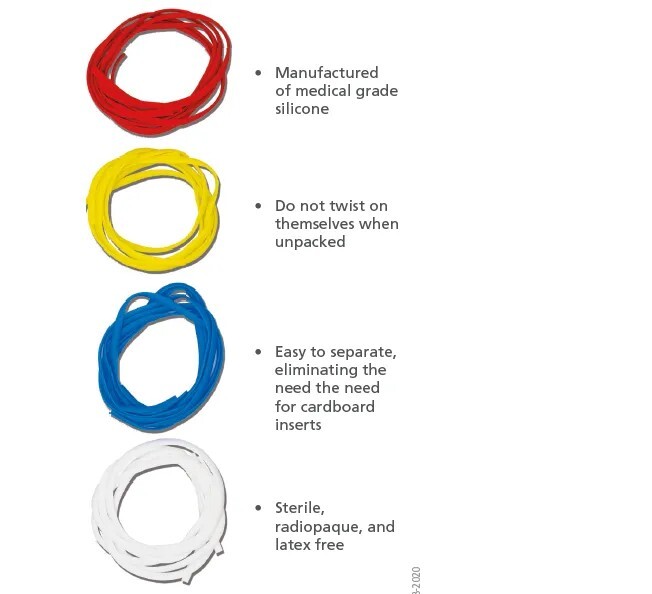 Red Blue Yellow And White Mini VESSEL LOOP / SILICONE VESSEL LOOP Set of 4