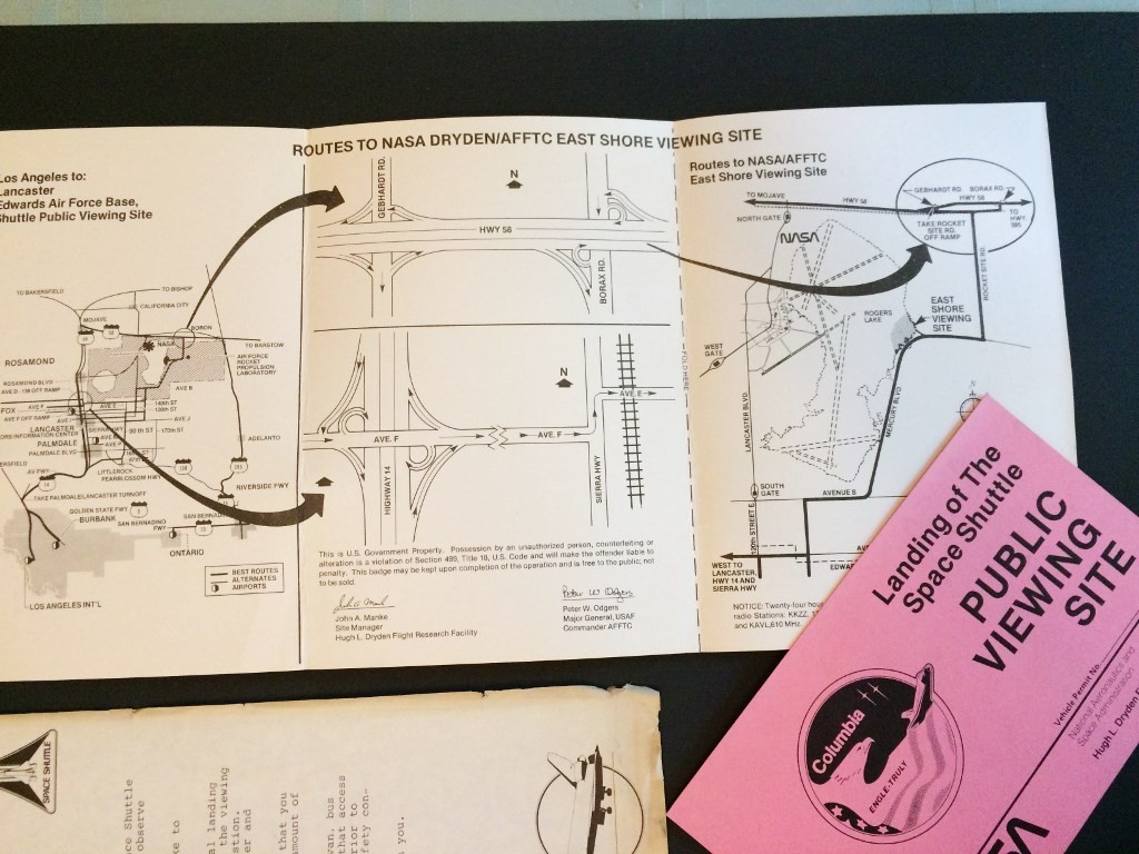 Space Shuttle Memorabilia, Official Shuttle Booklet, Viewing Passes, Newspaper