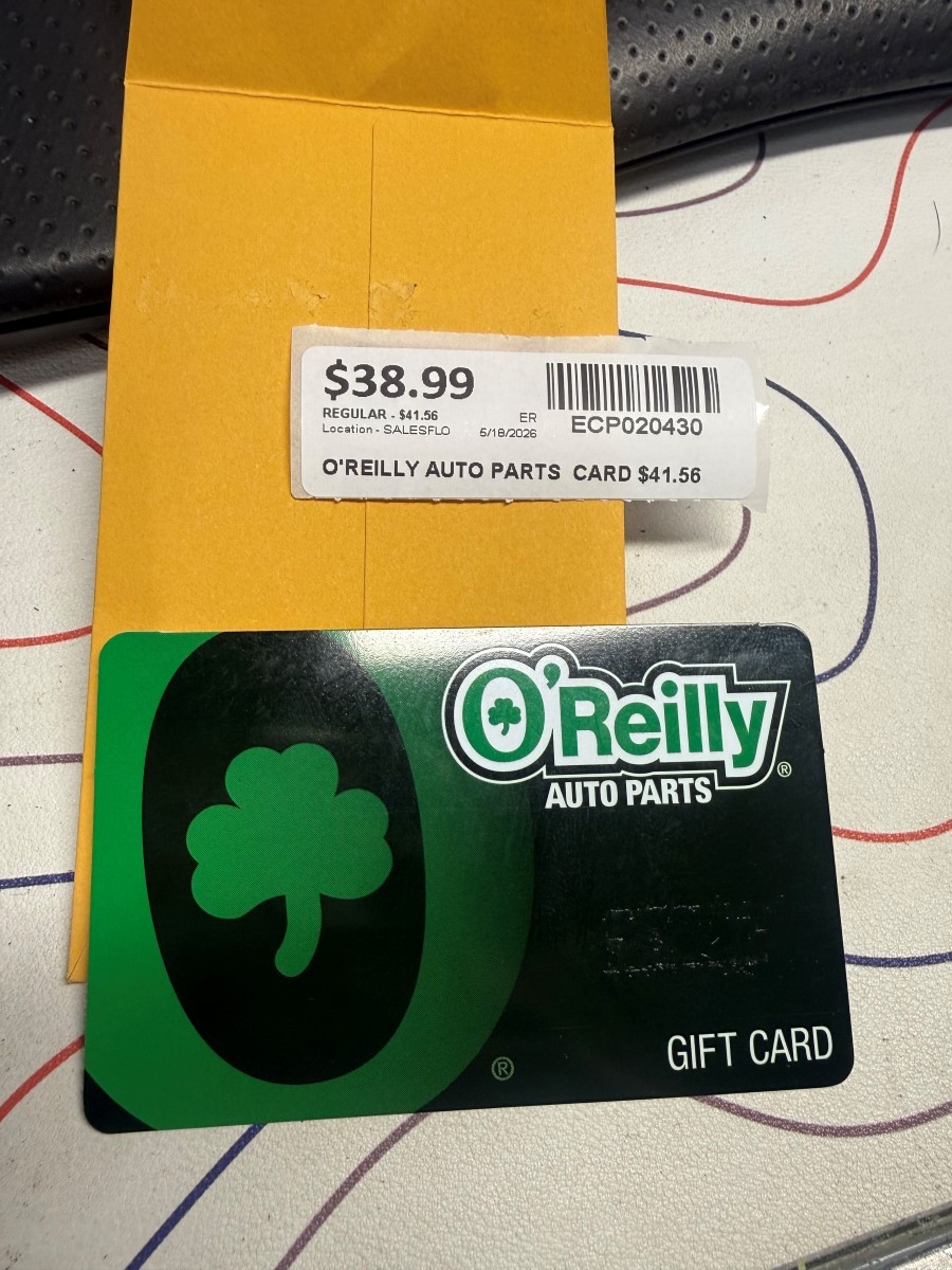 O'REILLY AUTO PARTS GIFT CARD $41.56 (ECP020430)