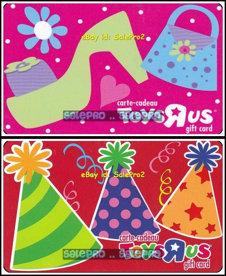 2x TOYSRUS CHRISTMAS & FASHION SHOE BAG LOVE ON PINK COLLECTIBLE GIFT CARD LOT