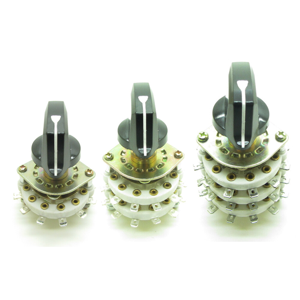 Round Band Switch Rotary Channel Selector 1-3 Decks 6-11 Positions +Pointer Knob