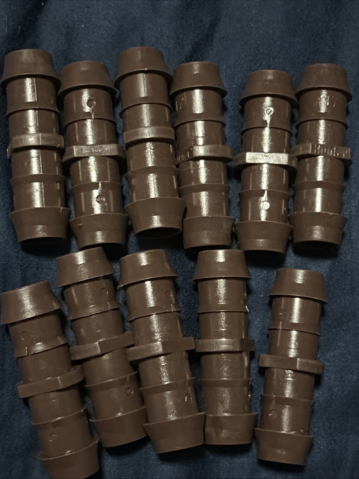 Lot of 11 Hunter 17mm Barbed Coupling Fitting Drip Irrigation 1/2” Tubing Conn