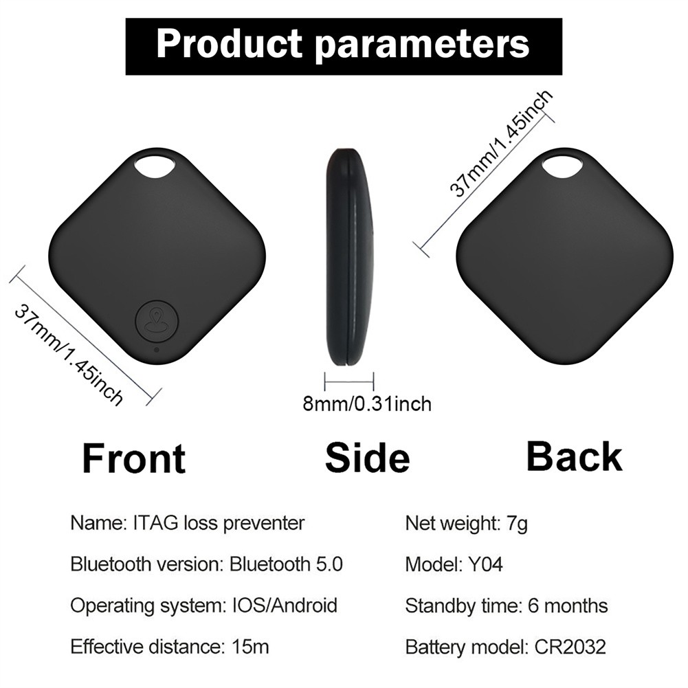 2PCS Tile GPS Tracker Wireless Bluetooth Anti-Lost Tracker Wallet Key Pet Finder