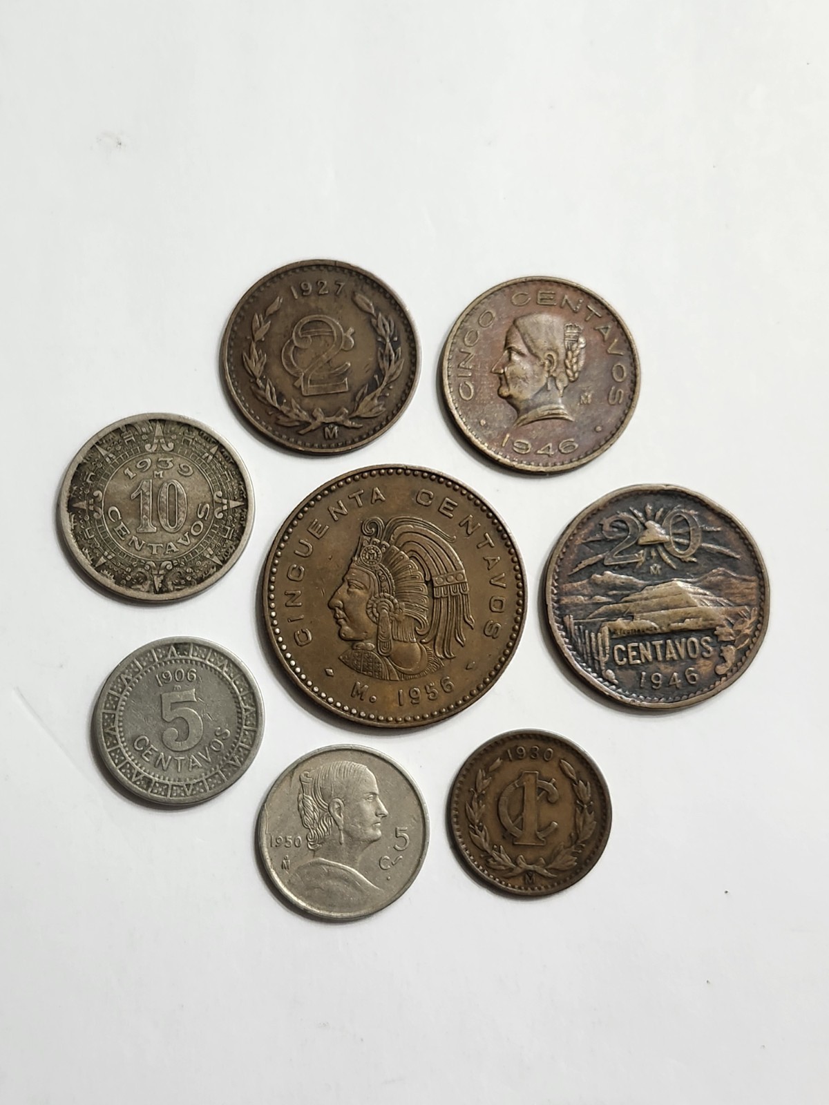 Lot Of (8) Old Mexico Coins