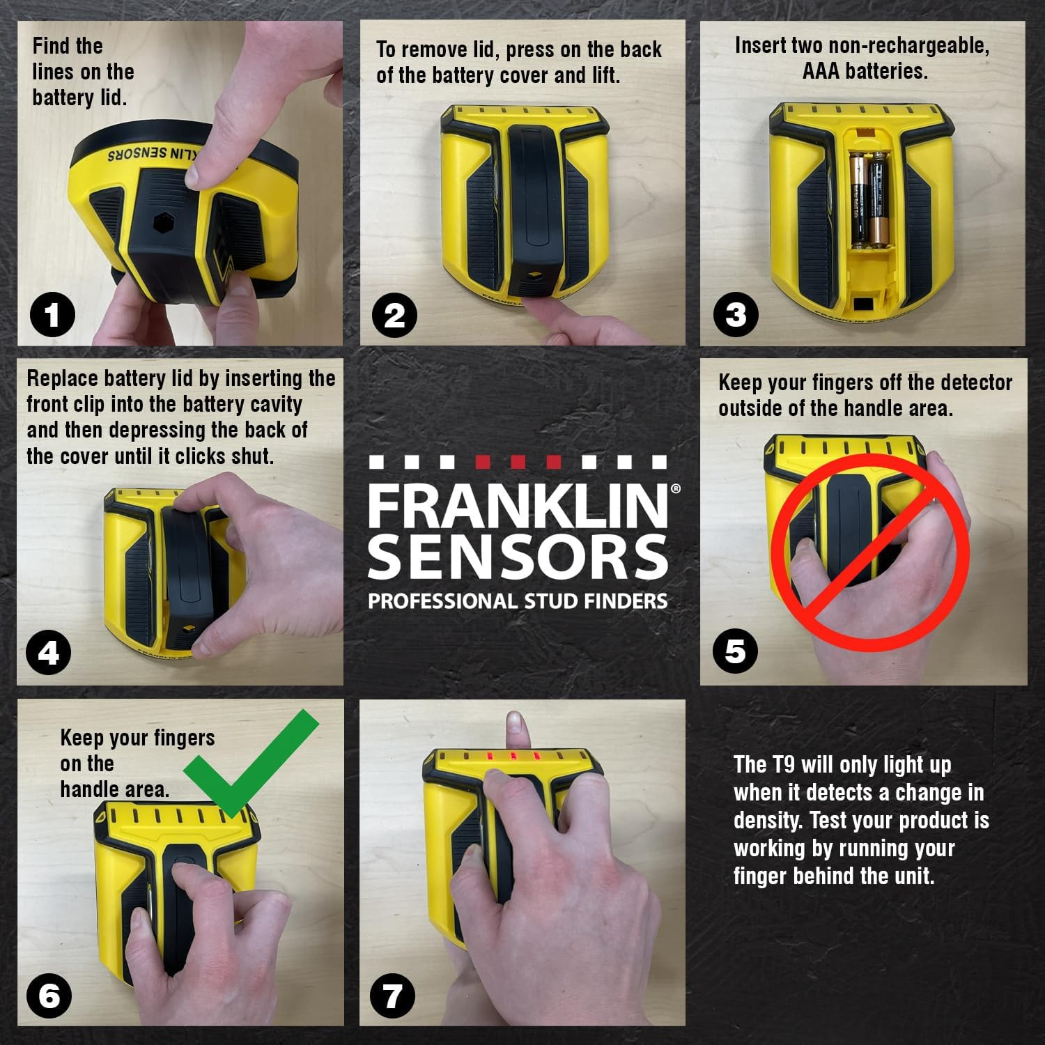 Prosensor T9 Stud Finder, 8-Sensor Wall Scanner | Wood & Metal Stud Detector, Ma