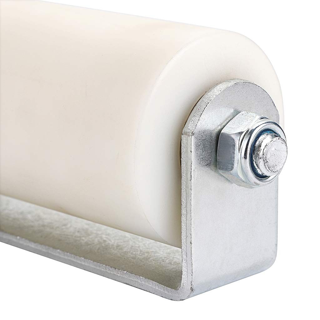 Skelang 6" Slide Gate Guide Roller with Post Welded Bracket, White - 6 inches