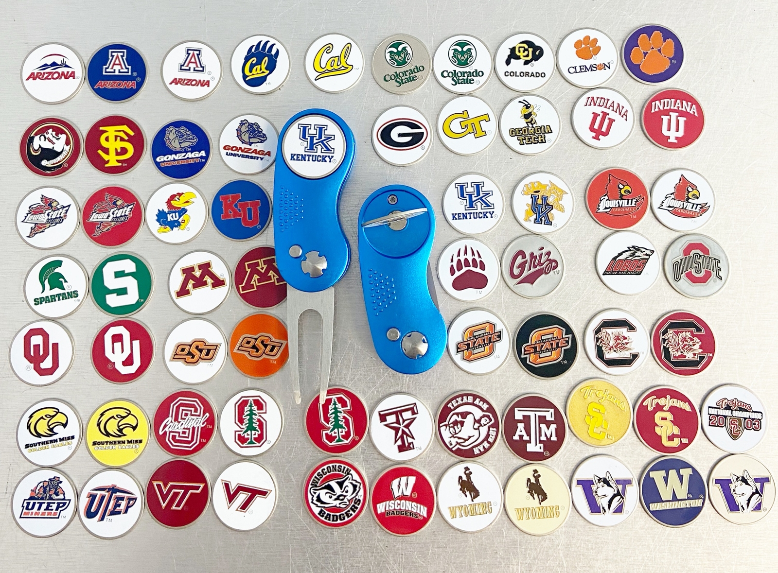 NCAA Switchblade GOLF DIVOT REPAIR TOOL BLUE Ballmark OKLAHOMA STATE Black OSU