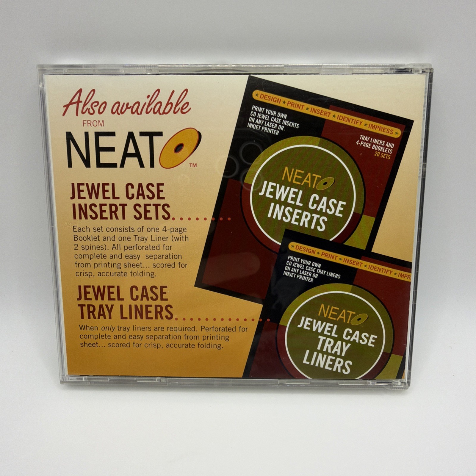 NEAT NEATO CD Labeler Kit Mac/PC Software Disc Jewel Case Design