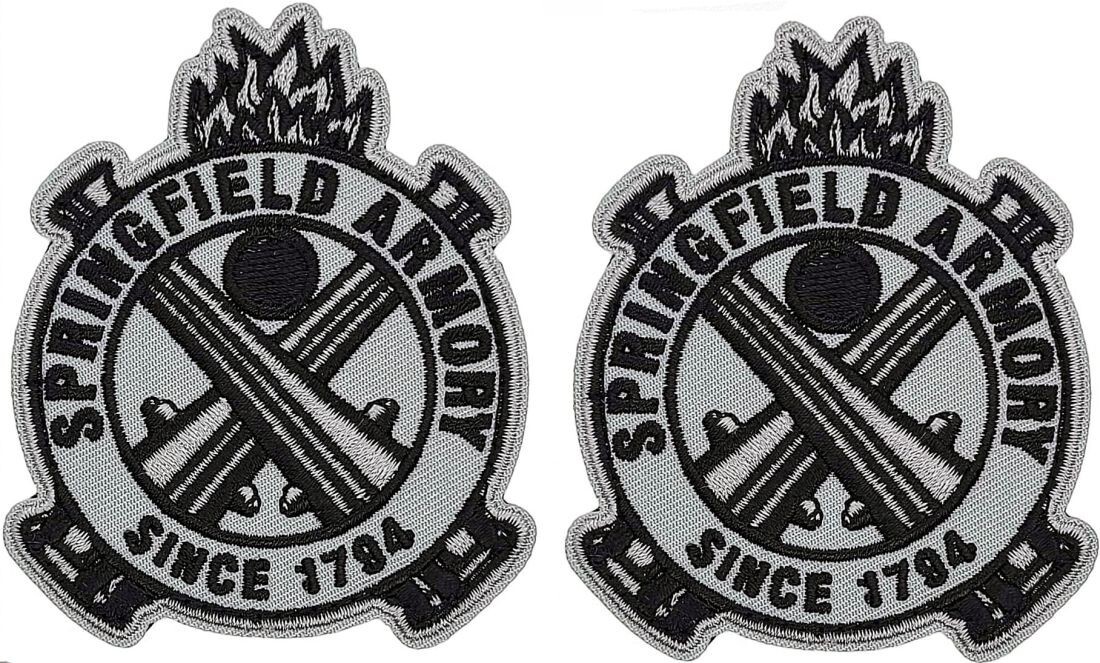 Springfield Armory Embroidered Patch 2pc - 2.5 X 3.0 inch iron on or Sew On