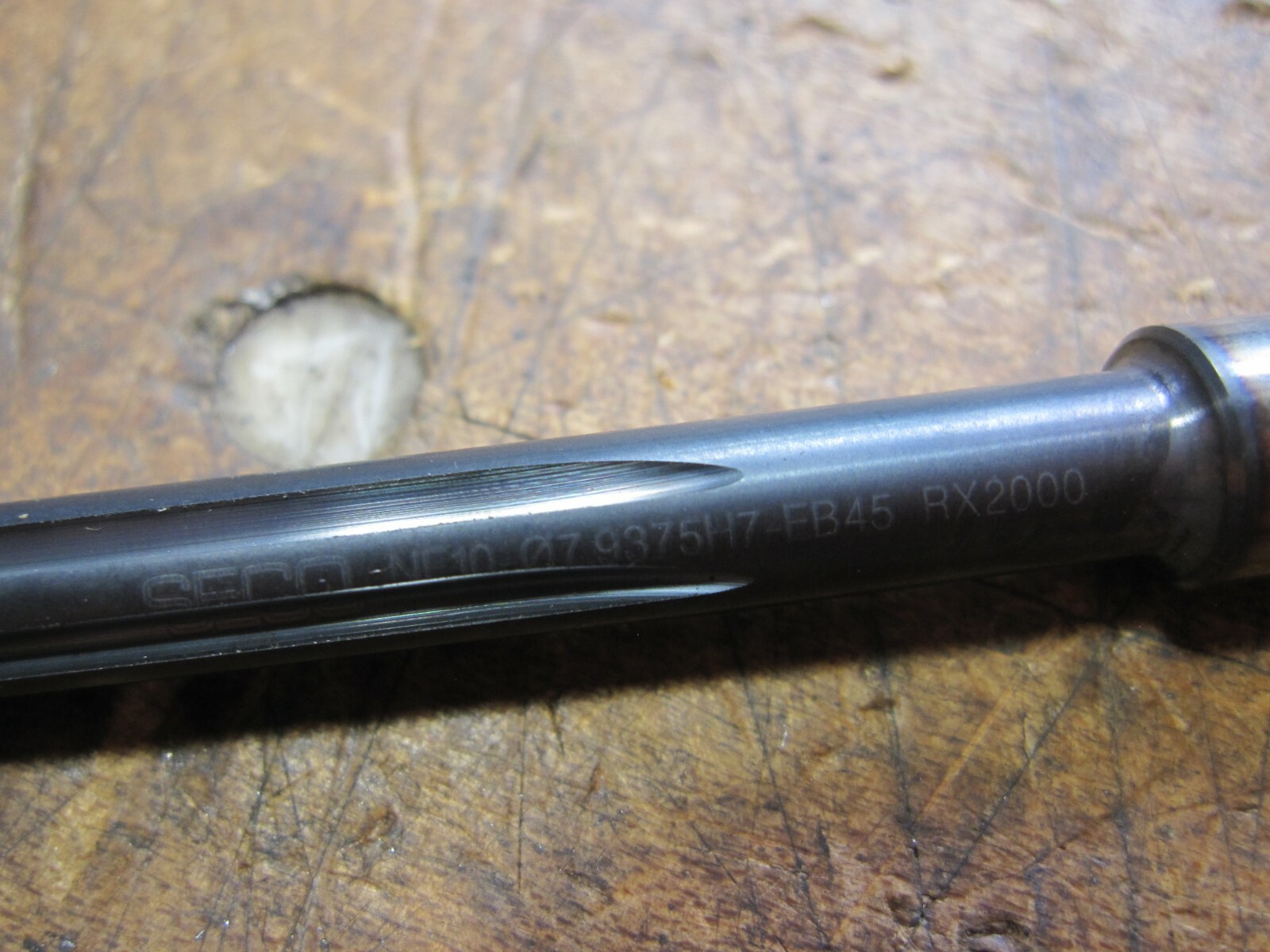 SECO solid carbide 7.9375mm chucking machine reamer 10mm shaft