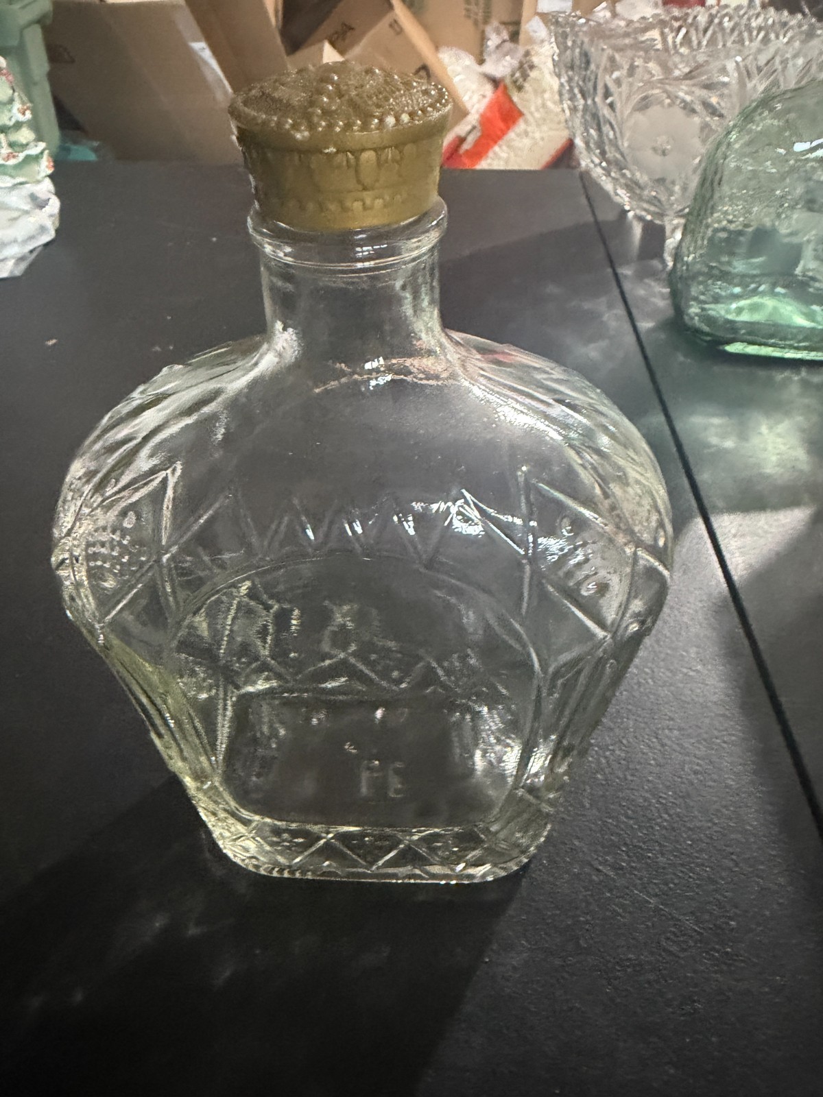 Vintage Crown Royal Canadian Whisky Empty Bottle Collectible (SN 14-1)