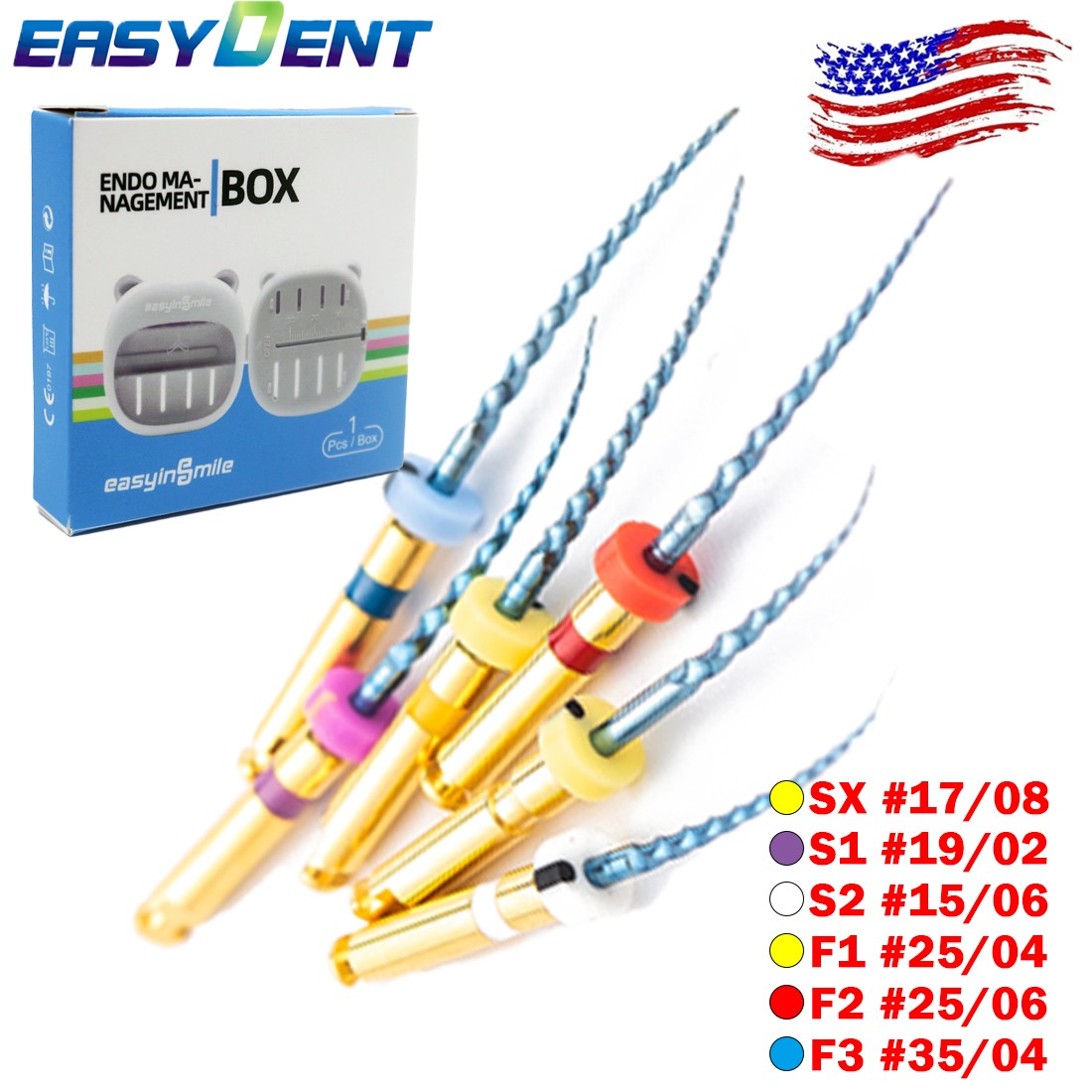 Dental Endo Rotary Files X-Pro Gold Taper NITI Endodontic Root Files Sx-F3 25MM