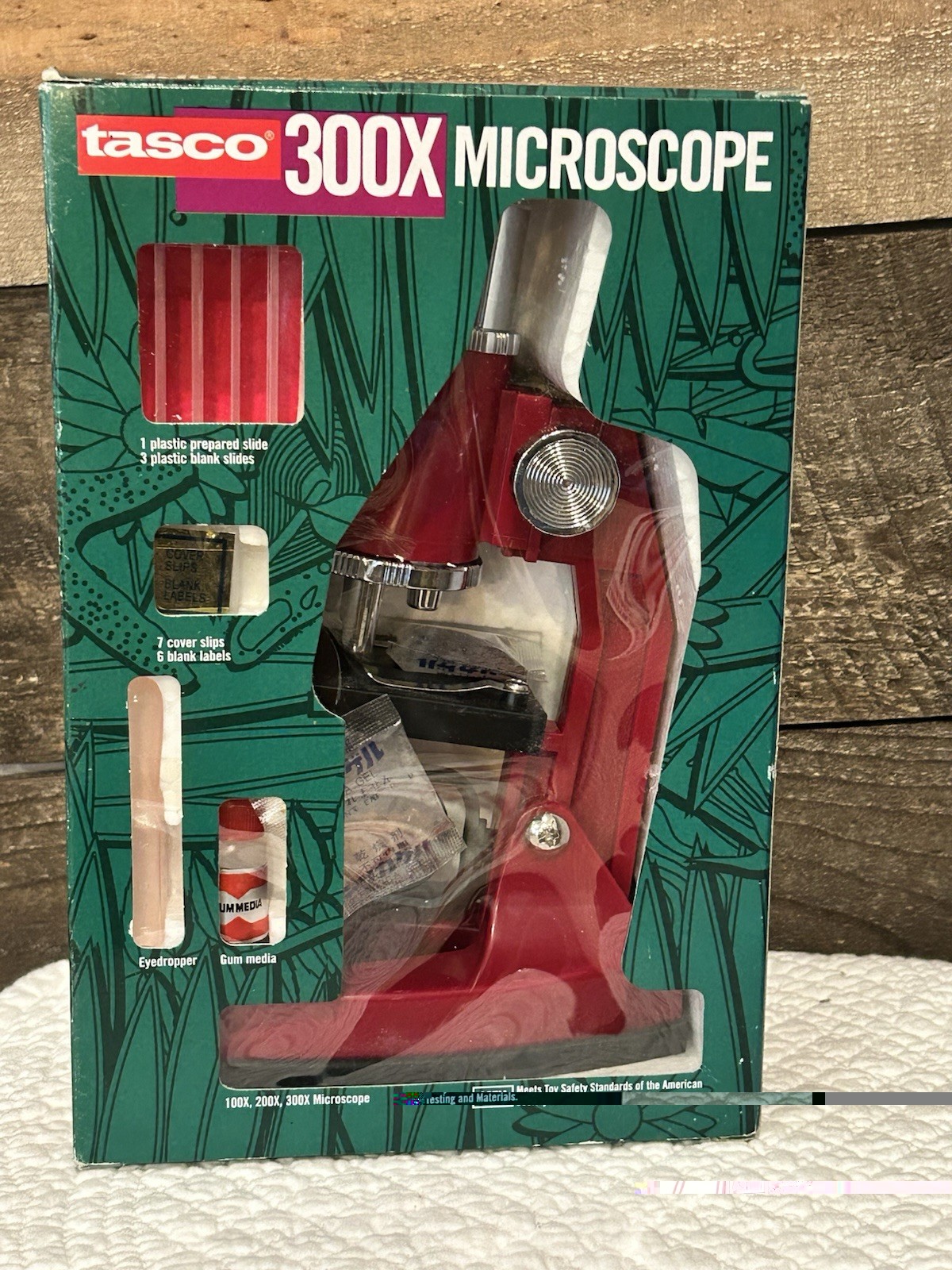 Vintage New TASCO 300X Microscope Kit In Box NOS Student Kids