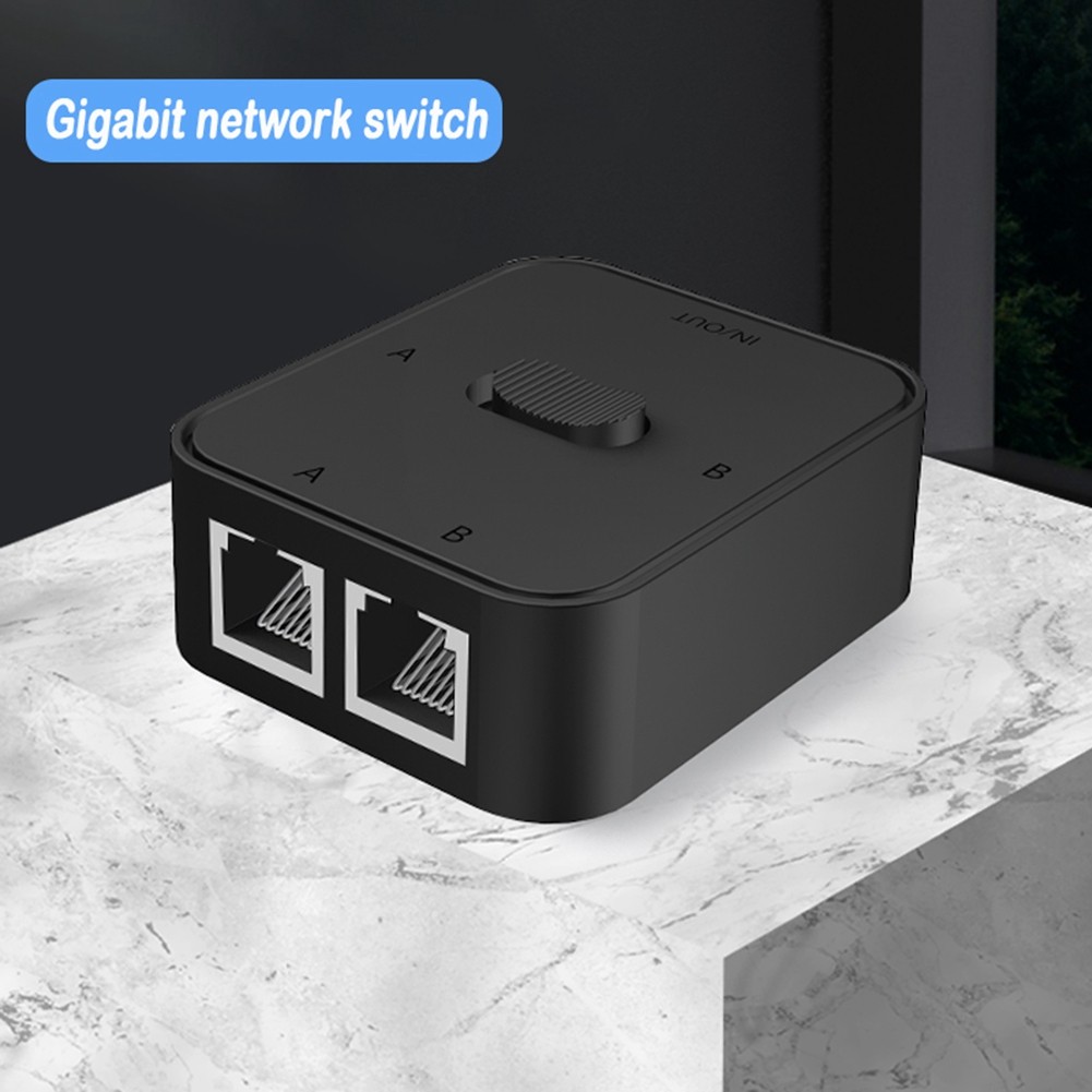 2 Port Gigabit RJ45 Splitter Cable Extender 2 Way External Switcher3350
