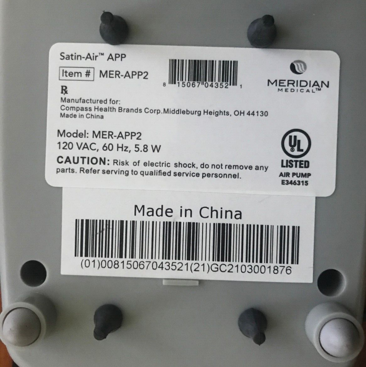 Meridian Alternating Pressure Electric Pump MER-APP2