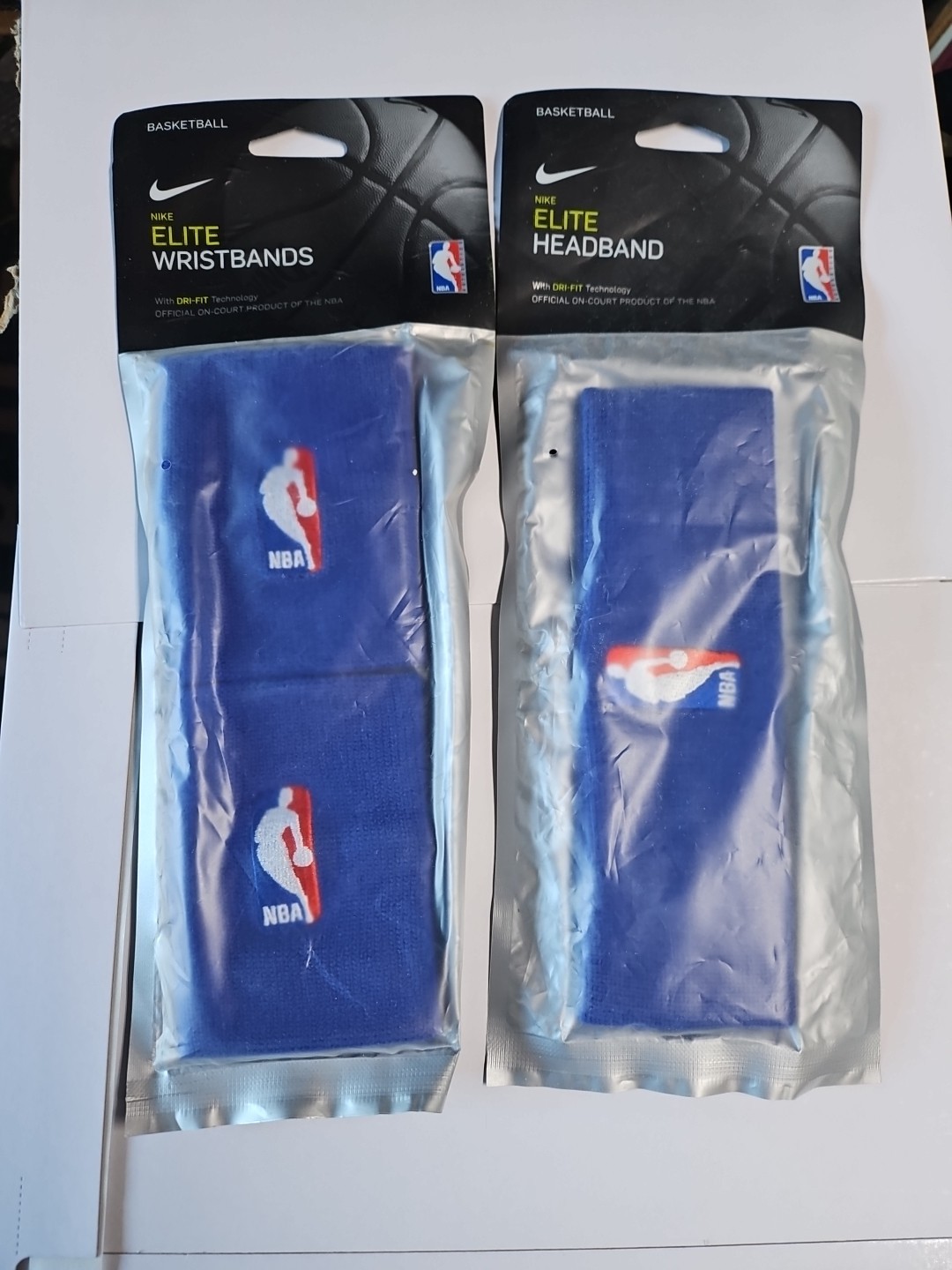 Nike Elite Wristbands & Headband Men's Blue New w/ Tags NBA Licensed Basketball