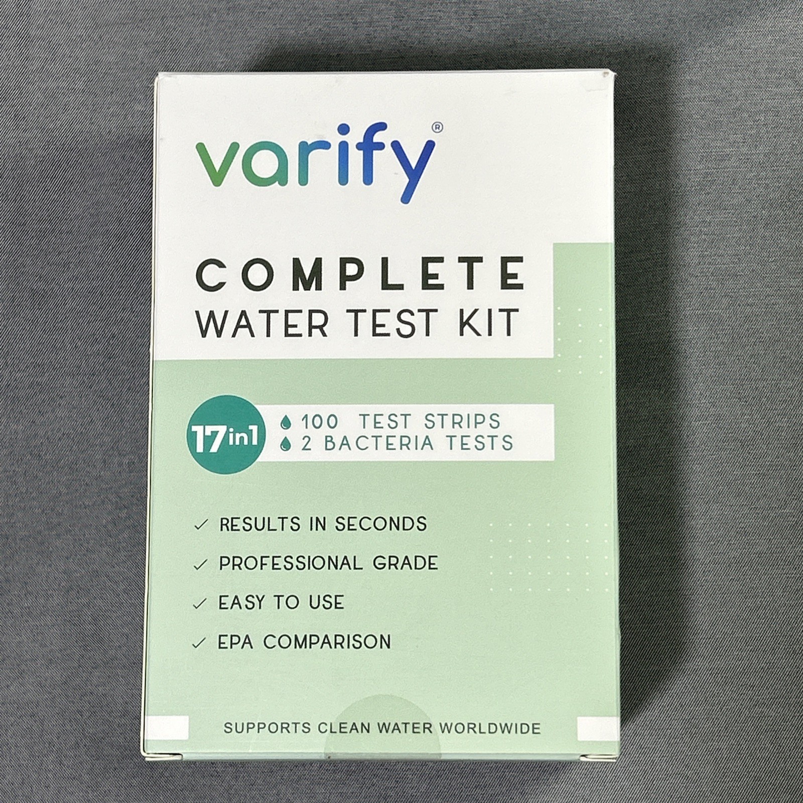 Varify 17 in 1 Complete Drinking Water Test Kit - 90+ Strips + 2 Bacteria Tests