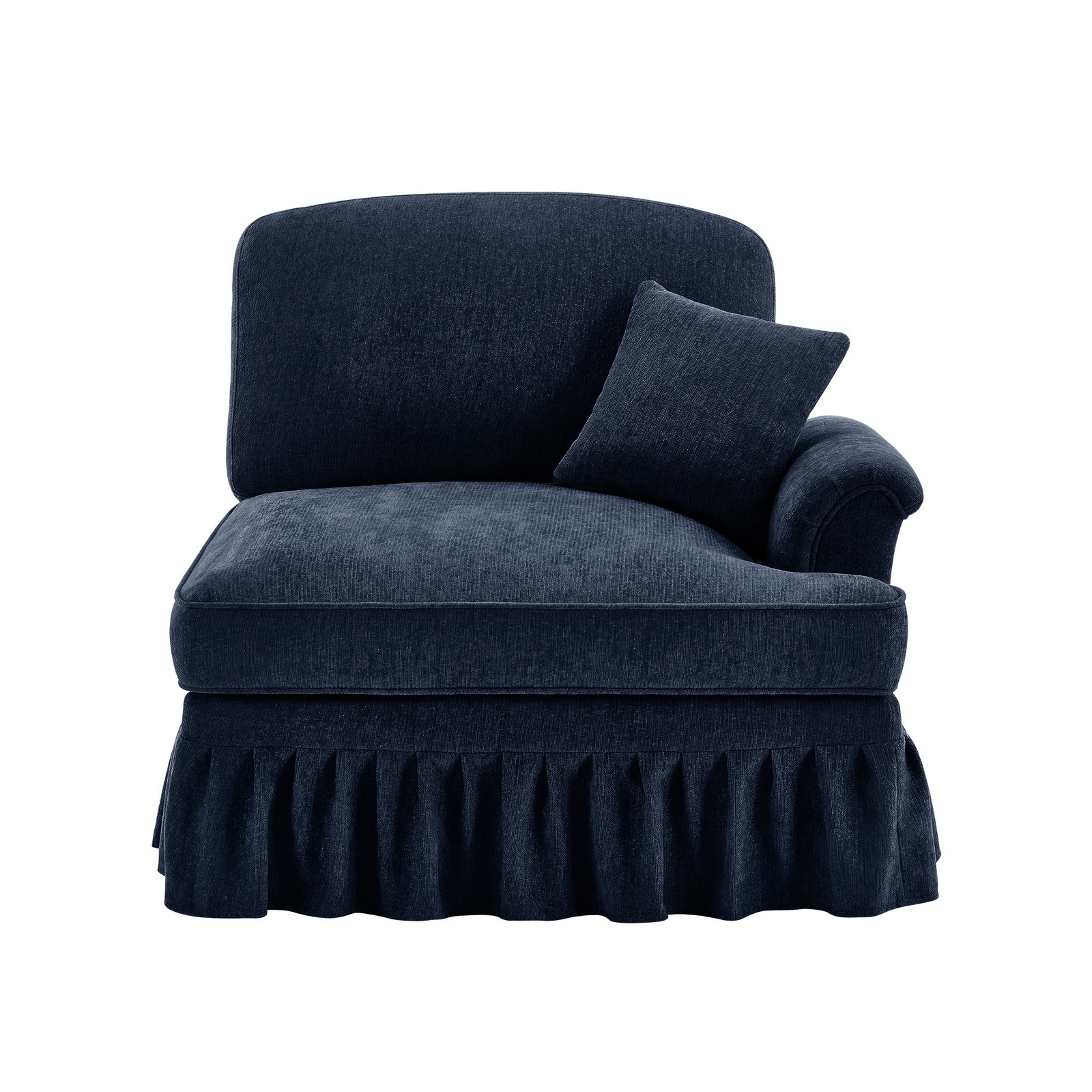 Blue RSF Chenille Sofa with 1 Pillow, Upholstered Couch for Living Room