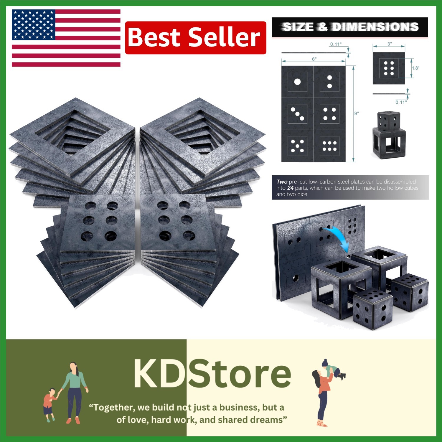 24-Piece Welding Practice Kit – Build Hollow Cubes & Dice with Mild Steel Sheets