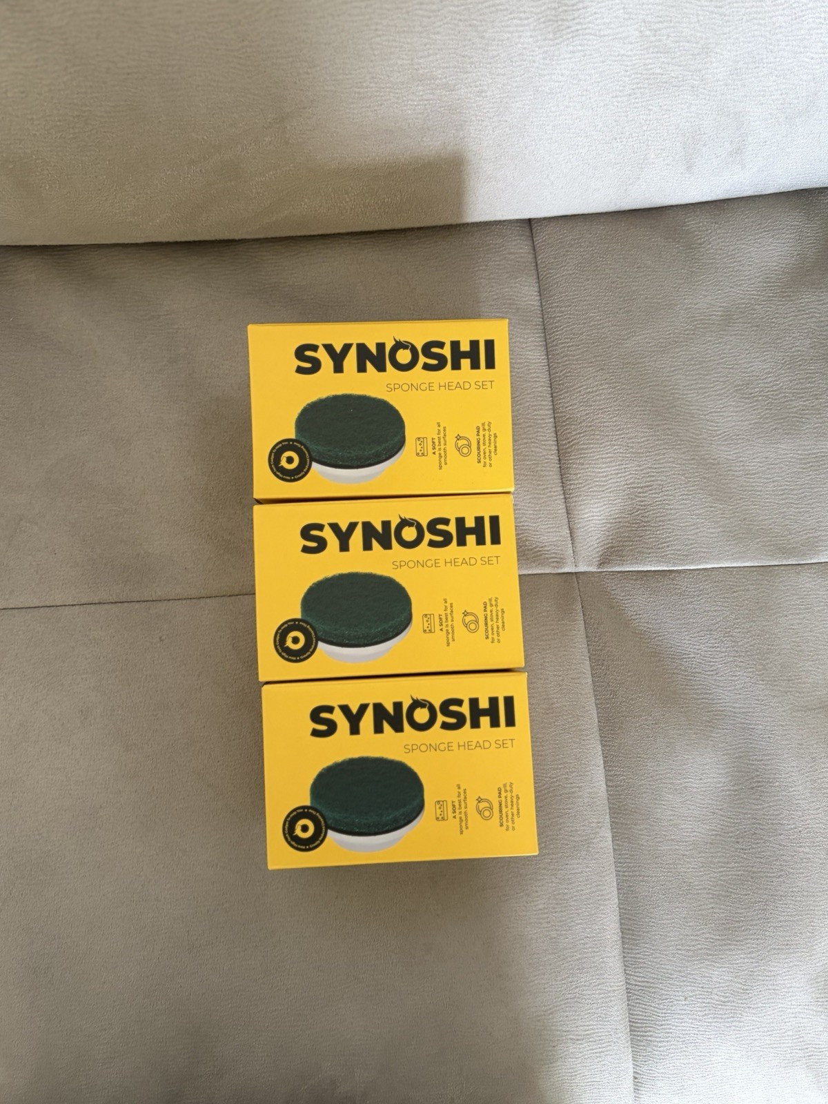 Lot of3 (6 each)Synoshi Sponge Brush Heads Perfect for Cleaning Smooth Surfaces