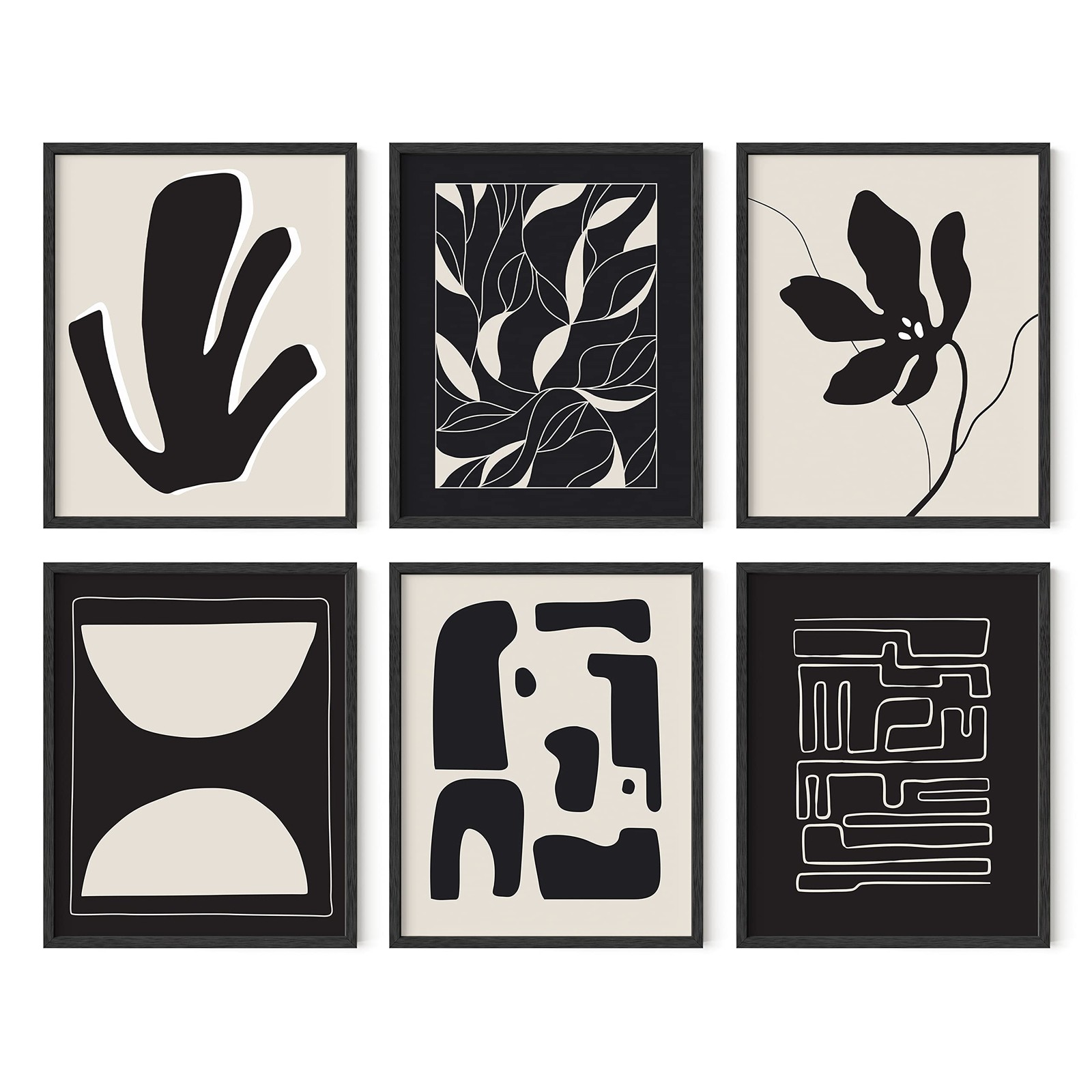 HAUS AND HUES Abstract Art Wall Decor - Set of 6 8"L x 10"W, Gallery