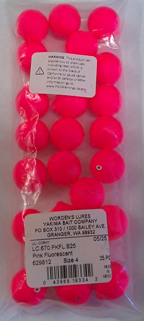 Worden's Lures Yakima Bait LIL Corky Corkies Float Steelhead Trout 670-PKFL 25pk