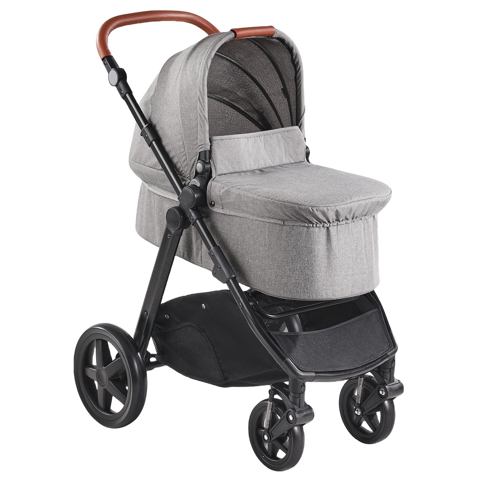 VEVOR Stroller Travel System With Bassinet Playard Baby Combo Set Dark Gray