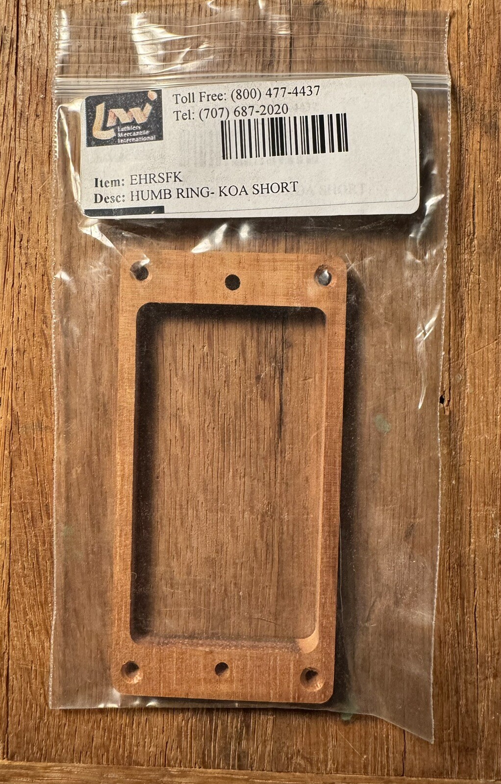 Luthiers Merchantile EHRSFK - Koa - 2 Short - Humbucker Pickup Rings - NOS