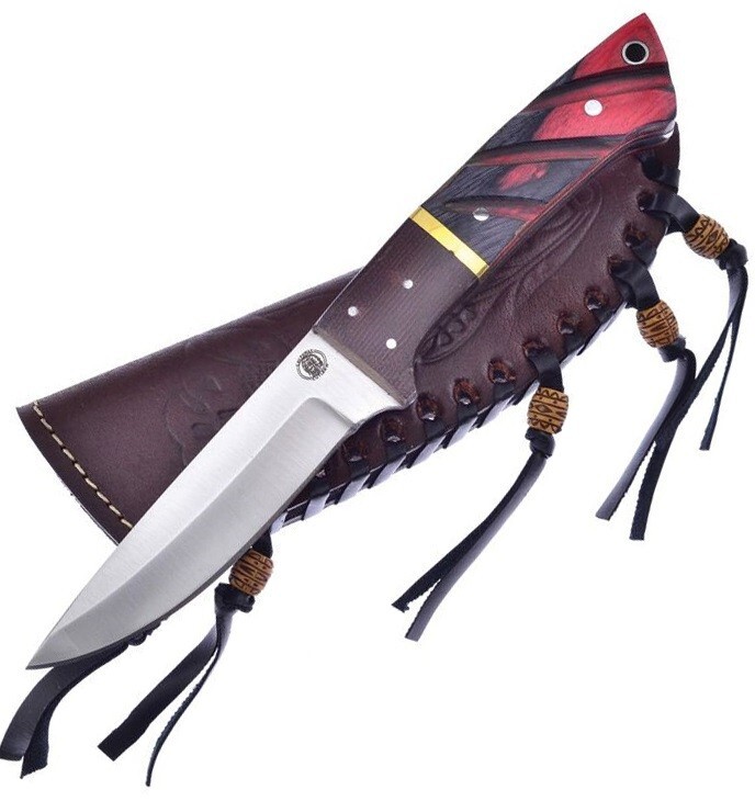 Frost Cutlery Hunter Fixed Knife 4¼" Stainless Full Tang Blade Frostwood Handle