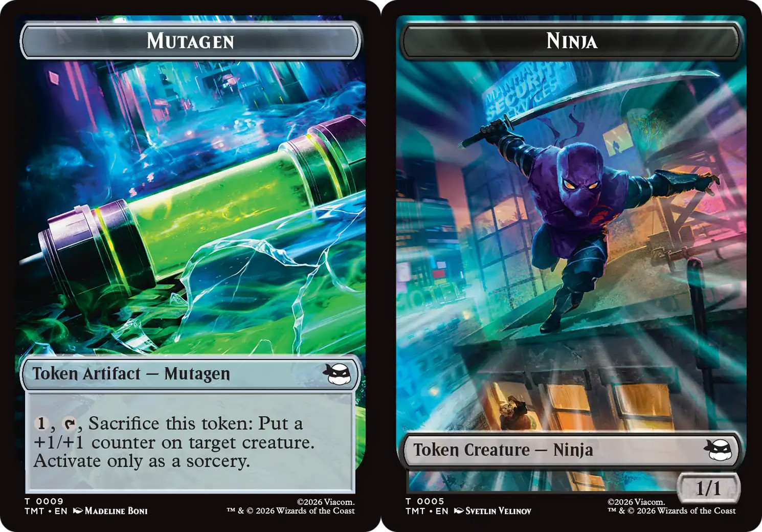 MUTAGEN // NINJA TOKEN x4 mtg NM-M Teenage Mutant Ninja Turtles
