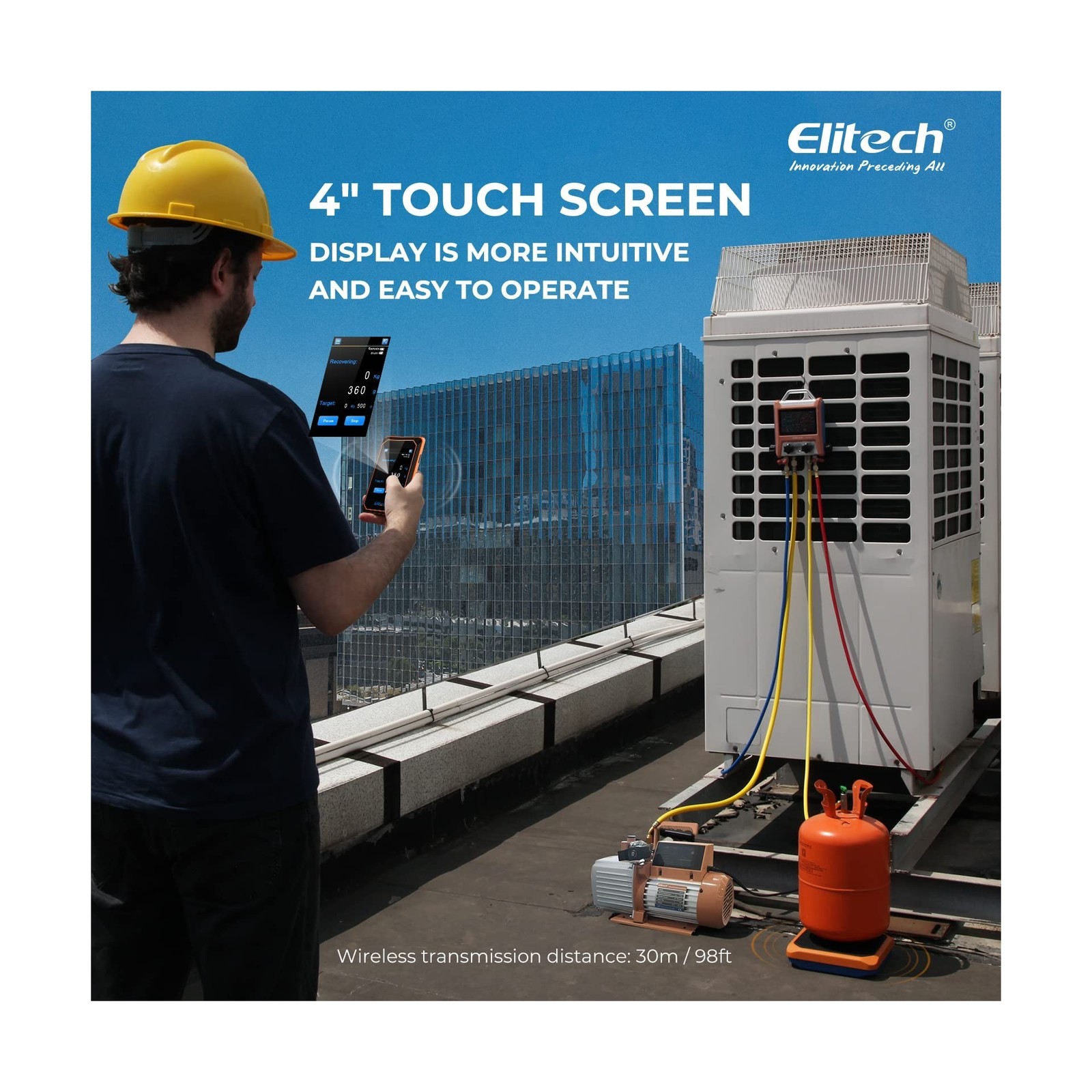 Elitech Smart Refrigerant Scale Ultra-Thin & Lightweight Wireless A/C Chargin...